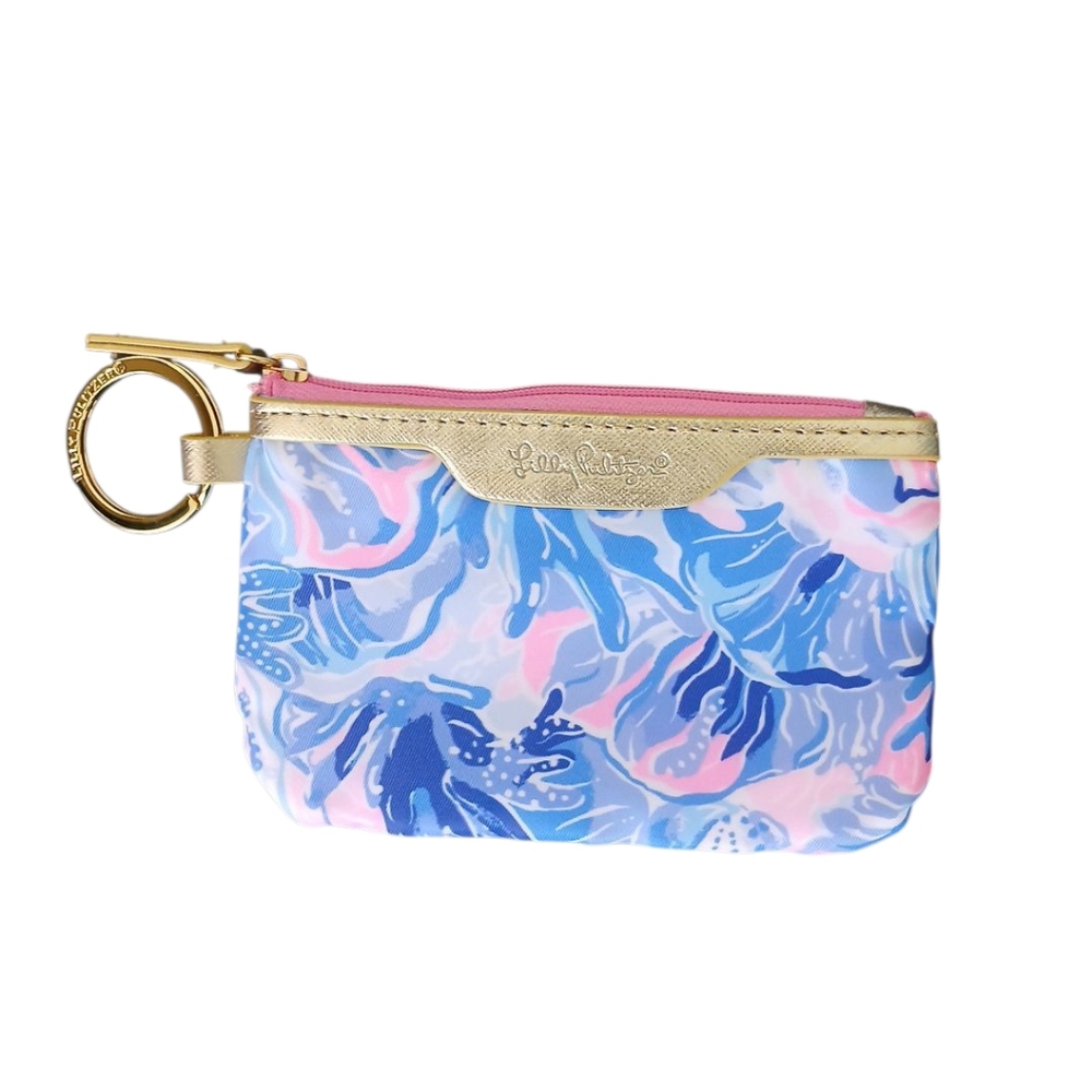 Lilly Pulitzer NWOT Blue and Pink ID Card Case Small Pouch